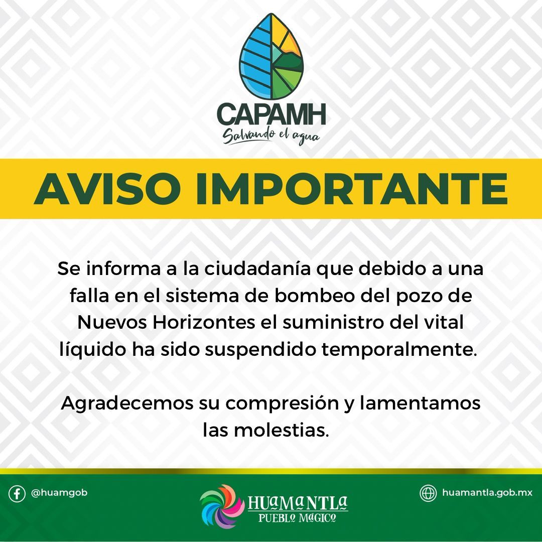En Huamantla, realiza Capamh maniobras de reparación del pozo de Nuevos Horizontes